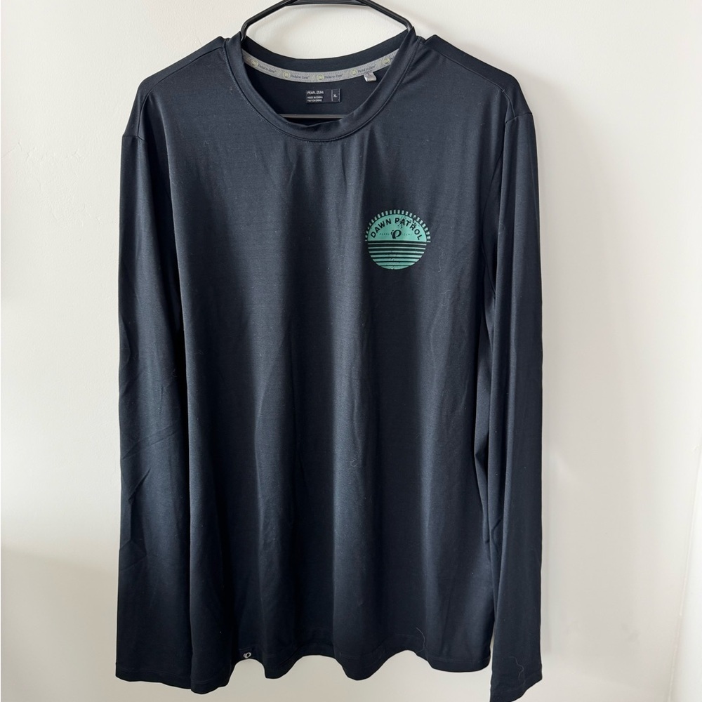 Pearl Izumi Black Long Sleeve Shirt with Green Logo